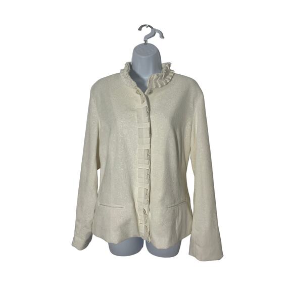 chicos fall cardigan jacket ivory size 2 | large - Picture 1 of 7